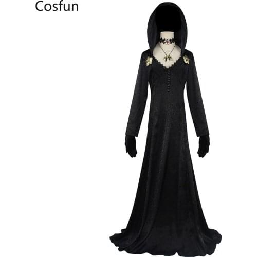 Hepburn Elegant Dress Resident Village Outfit Alcina Dimitrescu Cosplay Women Scary Halloween Gothic Evil Costume For Adult