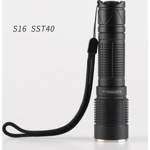 Convoy S16 flashlight with luminus sst40,21700 flashlight