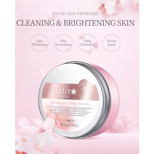 LAIKOU Sakura Mud Mask Deep Cleansing Whitening Remove Blackhead Pores Oil Control Facial Masks Face Care Skin Care TSLM1
