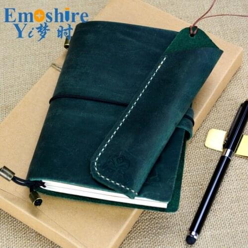 Leather Notebook Diary Loose-leaf Notebook Vintage Travel Notepad Leather Notepad Customization Office School Supplies N112