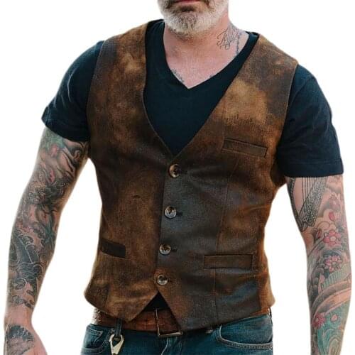 Handsome Men Fashion Single-breasted Suit Vest Slim Business Cotton Waistcoat