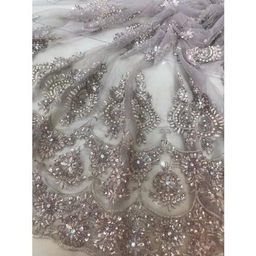 Lace Fabric Mesh with beads African Embroidery L-328810 Nigerian French Party Latest High Quality Tulle Hot Sa