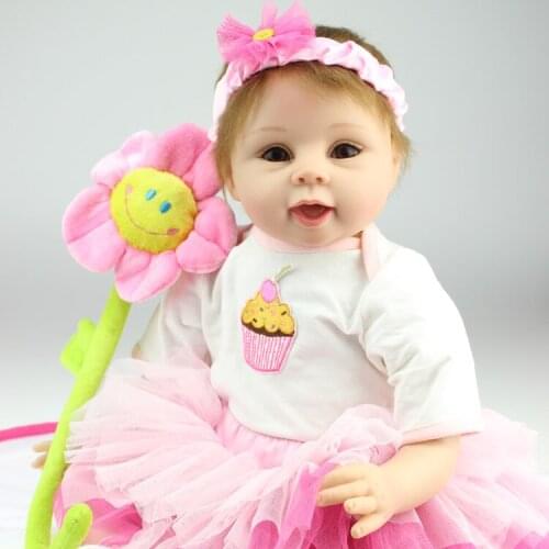 55cm Silicone Reborn Baby Doll Toys Lifelike Reborn Babies Play House Toy Birthday Gift Girl Brinquedods Pink Princess Dolls