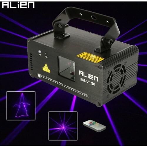 Remote 150mw Violet Purple Laser Line Scanner Projector Professional Stage Lighting Effect DMX512 DJ Xmas Party Disco Show Light