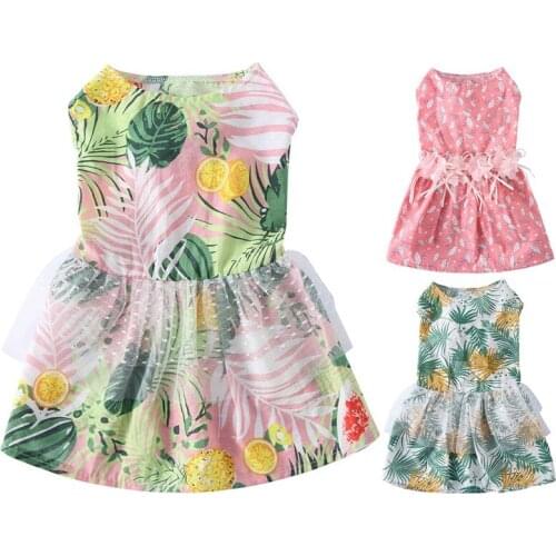 Summer Dog Floral Dress Pet Dress Puppy Wedding Birthday Dresses Spring Princess Style For Small medium Chihuahua Pet Clothes