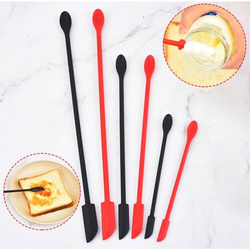 1/3Pcs Mini Lengthen Makeup Spatulas Soft Silicone Double Head Reusable Jar Cake Cream Scrapers For Kitchen Tools Accessories