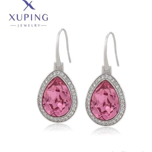 Xuping Jewelry Fahsion Model Luxury Crystal Hoops Earring for Women Girls Gifts A00621882