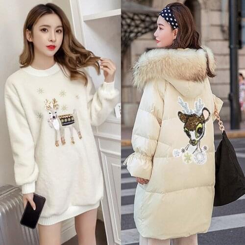 Cartoon Sequins Christmas Deer Embroidery Appliques Patches for Clothing Elk Head Stickers Animal Badges Parches Free Delivery