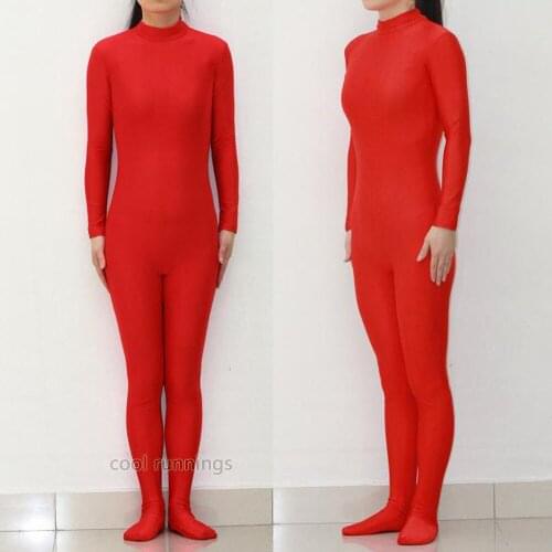 Fancy Dress Party Red Unisex Spandex Zentai costume dancewear Unitard Bodysuit No Hood & Hands