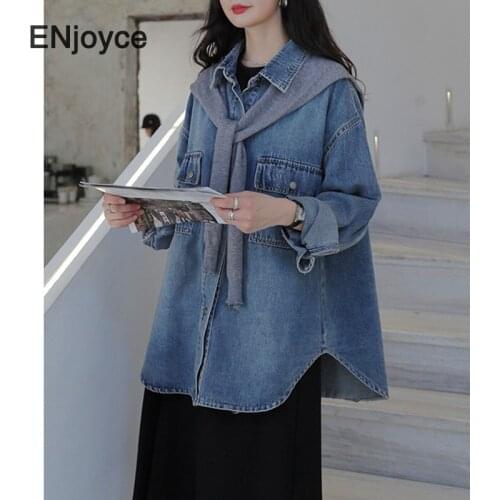 OFEMCINE Womens Denim Shirts