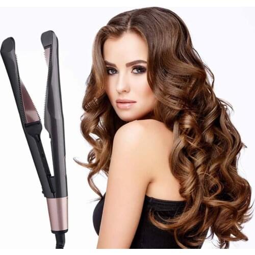 2 in 1 Gold Twist Flat Iron Hair Curling Irons Styling Fast Straightening irons Magic Hair Straightener Curler Dropshipping