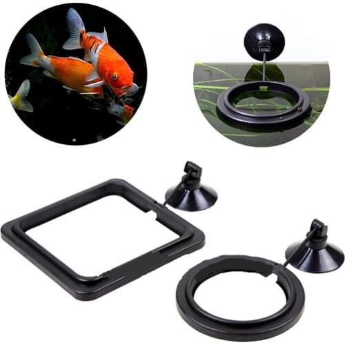 Feeding Ring Aquarium Fish Tank Station Floating Food Tary Feeder Square/Circle Home Fish Feeding Frame Tank Station Food Tary