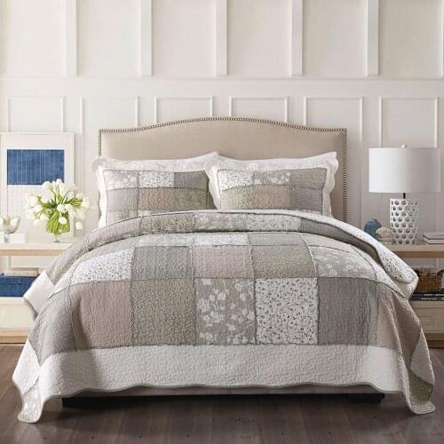 Bedspread on the Bed Quilt Set 3PCS/4pcs Patchwork Coverlet Quilted Bedding Cotton Duvet Covers Pillowcase Queen Size Blanket