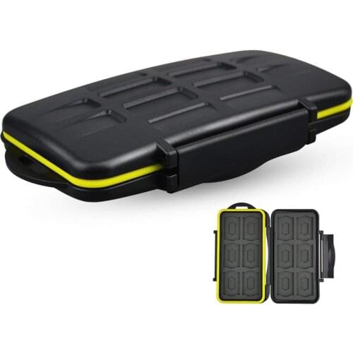 Portable Water-Resistant SD Micro SD Card Case Camera Memory Card Organizer Box 24 Slots For SD SDHC SDXC and Micro SD Cards