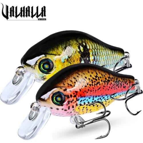 VALHALLA Crank Hard Fishing Lure 8.5g-0.3oz Painting Bait Fishing 3D Eyes 10 Colors Fishing Baits 2.05"-5.2cm With 8# BKB Hook
