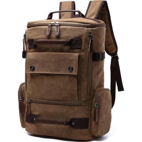 Vintage Canvas Backpack Large Capacity Casual Knapsack Mens Travel Hike Backsack Notebook Gripsack School Bag Laptop Backpack