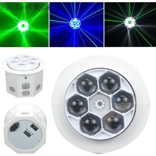 Free Shipping 2 IN 1 LED Projector Stage Effect Laser Beam Light DMX Bee Eyes for DJ Disco Party Music Lamp 6X10W Pro Lighting