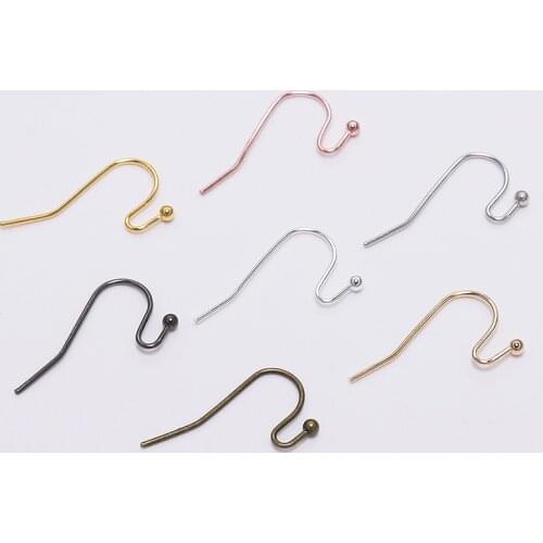 100pcs Ear Clasp Metal Small Ball Earring Hooks Ears Findings For DIY Jewelry Women Earring Handmade Craft Making Supplies