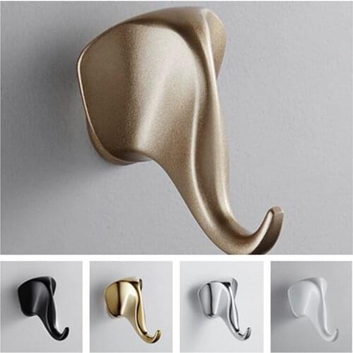 047 Zinc-Alloy Robe Hooks Black Towel Hook Elephant Head Hanger Hooks Coat Hooks Wall Mounted Clothes Hooks Bathroom Hardware