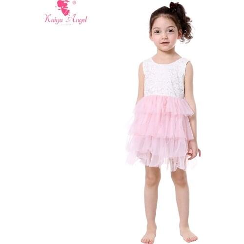 2017 Girls Dress Girls Clothes Lace Kids Clothes Girls Birthday Party Dresses 1-6T White Lace Pink Tulle Girls Party Dress Kids