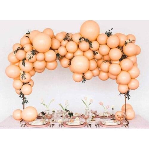 60pcs Pastel Orange Grey Latex Balloon Arch Kit Garland Metal Silver Latex Ball Globos Wedding Party Decor Baby Shower Supplies