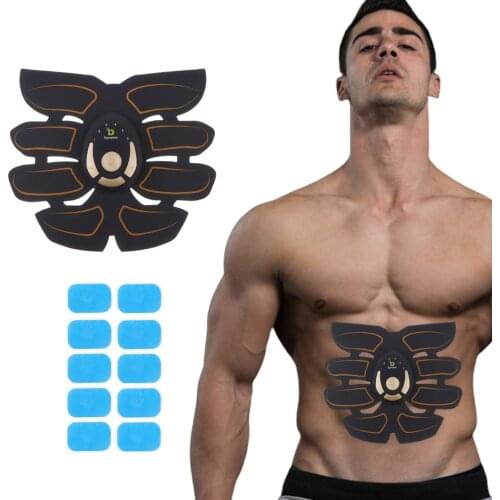 Abs Abdominal Electrical Stimulation Belt EMS Muscle Stimulator Trainer t Loss Belt with 10pcs Hydrogel Gel