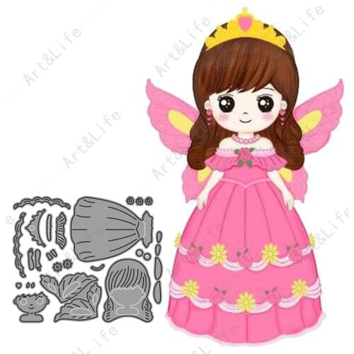 Angel Girl Lovely Princess New Metal Cutting Dies Crafts Stencils for Scrapbooking Album Paper Cards Embossing Stamps and Dies