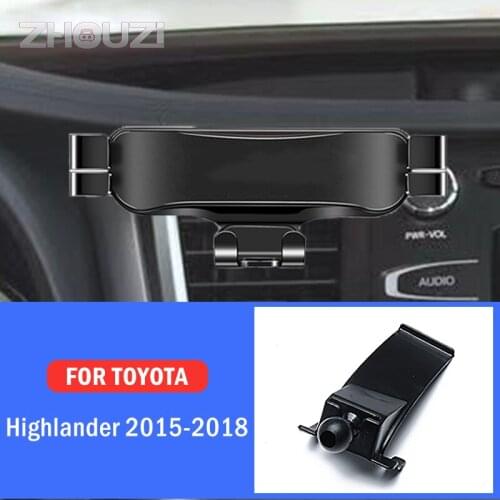 Car Mobile Phone Holder For Toyota Highlander 2015-2018 Special Mounts Stand GPS Gravity Navigation Bracket Car Accessories