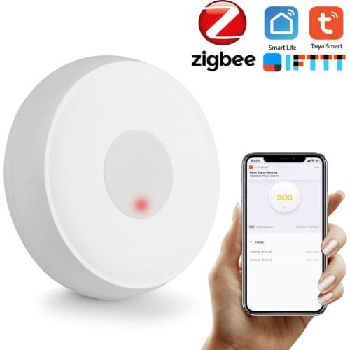 Tuya Zigbee Wireless Remote Call Button SOS/Emergency Button Caregiver Pager for Bed/Chair/Floor Mat Fall Alarm Patient Elderly