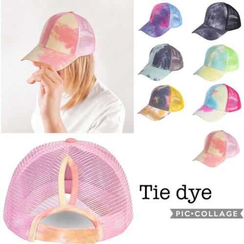 Tie-Dye Baseball Cap Breathable Sports Summer Cap Women Men Outdoor Mesh Adjustable Casual Hat Unisex Peaked caps Dropship