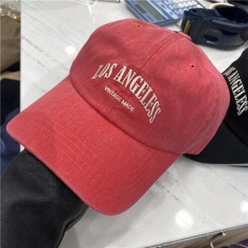 Japanese and Korean Style Baseball Cap Washed White English Embroidery Ladies Hat Adjustable Outdoor Sports Fashion Caps