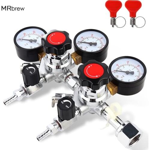 Co2 Dual Gauge Beer Regulator For Homebrew With Pressure Relief Safety Valve 0-3000psi W21.8/CGA 320 Co2 Guage Tools