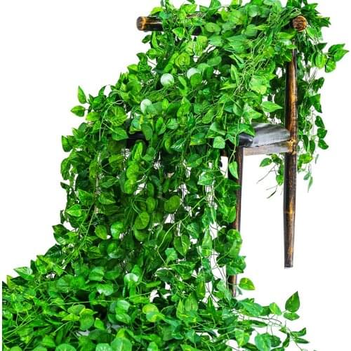 Artificial Plant Creeper Silk Green Leaves Rattan for Home Decor Background Wall Fake Flowers Houseplant Wedding Christmas Decor