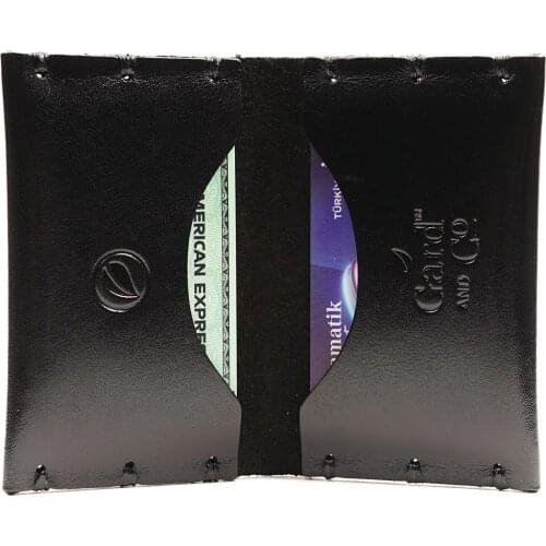 Genuine Leather Handmade Luxury Small and Slim Palm Wallet / Card Holder for Men and Women – Black