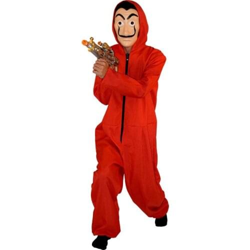 Money Heist Costume and Mask Salvador Dali Movie The House of Paper La Casa De Papel Cosplay Party Halloween Mask