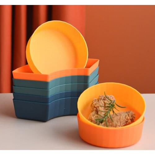 Kitchen Fruit Bowl Dinner Plate Camping Food Container Storage Box Picnic Dipping Seasoning Cake Small Dish