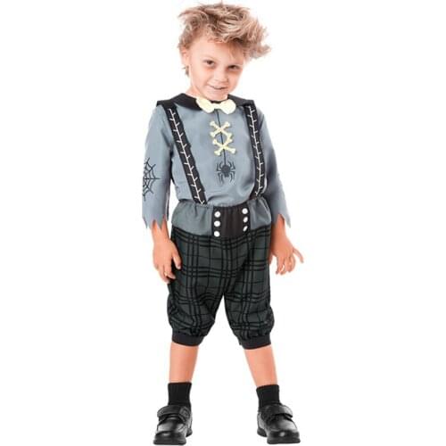 Boy Carnival Halloween Purim Zombie Vampire Costume Book Week Naughty Bone Ghost Cosplay Fancy Party Dress