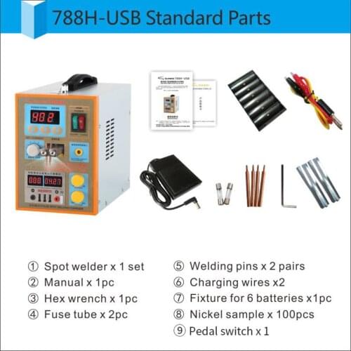 SUNKKO 788H-USB small mobile power charging treasure welding charging dual-use 18650 battery spot welding machine