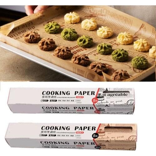 8M*30CM Reusable Heat Resistant Bread Baking Mat Sheet Oil-proof Paper Baking Oven Non-stick Oilpaper Kitchen Baking Tools