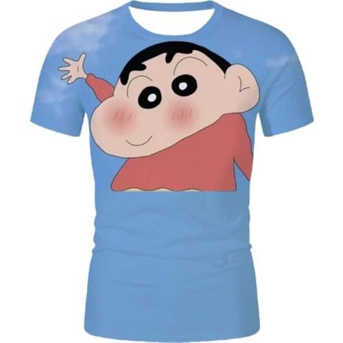 Fashion Men And Women Cartoon Crayon Small New T-Shirt 3D Printing Cartoon Graphic T-Shirt Cute Design Top Men And Women Cute Fu