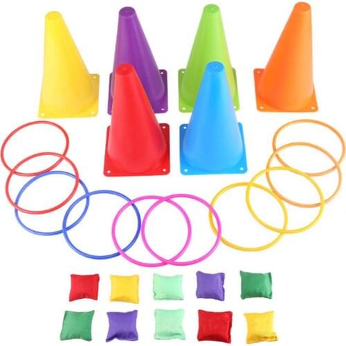 27Pcs Carnival 3 In1 Bean Bags Game Set for Throwing Cones Ring Toss Games Set Fun Indoor Outdoor Toys Birthday Party Suppli