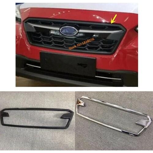 For SUBARU XV 2018 2019 2020 Car Sticker Cover ABS Chrome/Carbon Fibre Trim Front Up Racing Grid Grill Grille Frame 1pcs