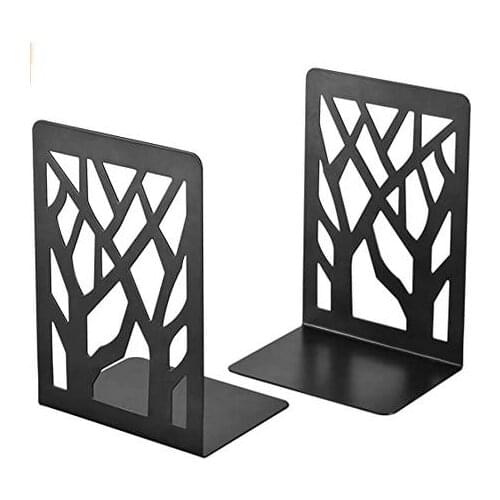 New 1 Pair Simple Life Foldable Portable Metal Bookends Metal Grid Shelf Holder Home Stationery Library School Office Supply
