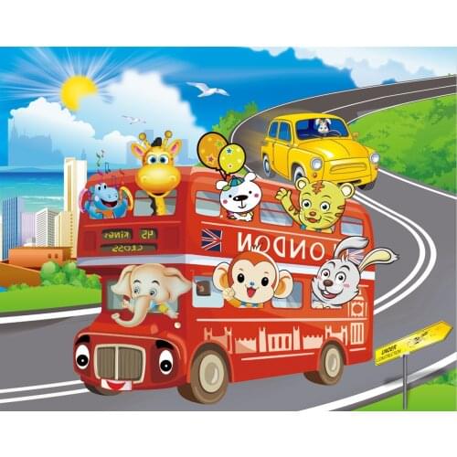 New 100 Pieces Wooden Puzzle Toys with Iron Box Kids Cartoon Animal Wood Puzzles Educational Toys for Children Christmas Gifts
