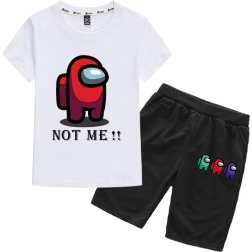 Year 2-13 new summer hot game T-shirt cotton medium pants medium shorts 2 piece jogging suit girls summer suit boys suit