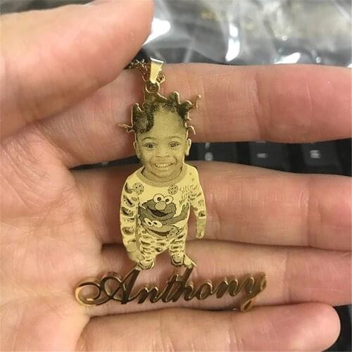 3UMeter Custom Name Necklace Stainless Steel Photo Customized Letter Necklace Hiphop Retro Personalized DIY Jewelry Dropshipping