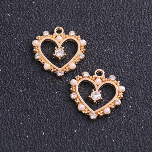 2pcs 20*21mm Alloy Metal Drop Oil Herat Charms Pendant For DIY Bracelet Necklace Jewelry Making