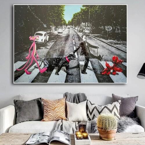 Pop Street Banksy Graffiti Art Canvas Painting on The Wall Art Posters Prints Wall Pictures for Living Room Home Cuadros Decor