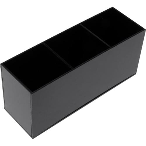 Professional Brush Holder Stand for Makeup Nail Brushes, 3 Compartments Acrylic Cosmetics Organizer Storage Tool ( Black)