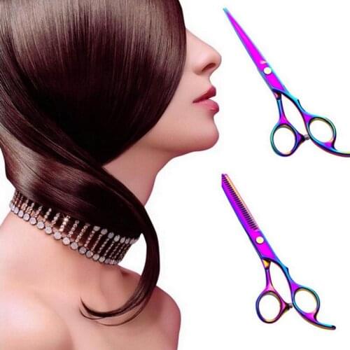 Professional 6.0 Inch 4cr Barber Hairdressing Scissors Thin Shear Flat Shears Beauty Set Color Pure Black Hairdressing Scissors